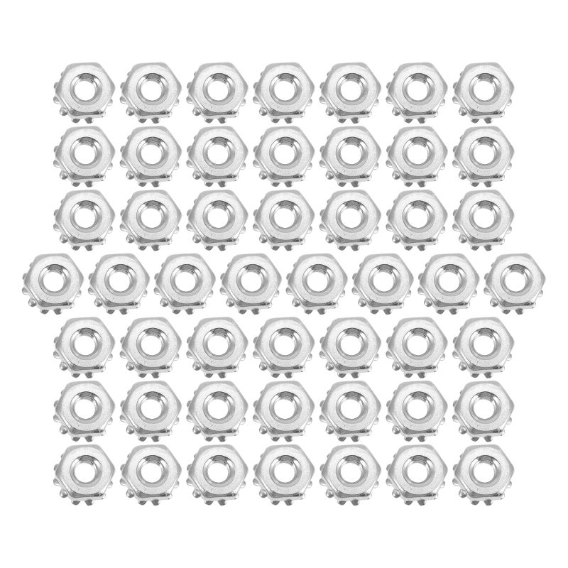304 Stainless Steel External Tooth Lock Nuts Hex Head 4 40 Thread 50 Pcs Industrial Mechanical - Image 2