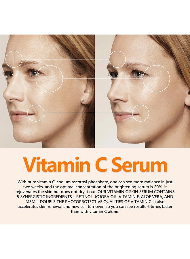 أوهو سيروم فيتامين سي 30 مل - مصل الوجه لتصحيح البقع الداكنة ، مصل فيتامين سي مع حمض الهيالورونيك وحمض الفيروليك ، وفيت إي - مصل مضاد للشيخوخة وتفتيح البشرة ، مصل فيتامين سي نقي للعناية بالبشرة - Image 3