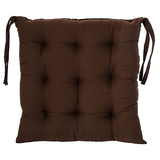 HANUMANT Microfiber Chair Cushion Seat Pad with Ties Use for Home Chair Bookstore Library Cafe Car Office 40X40cm 40CM40CM Brown 4 - Image 2
