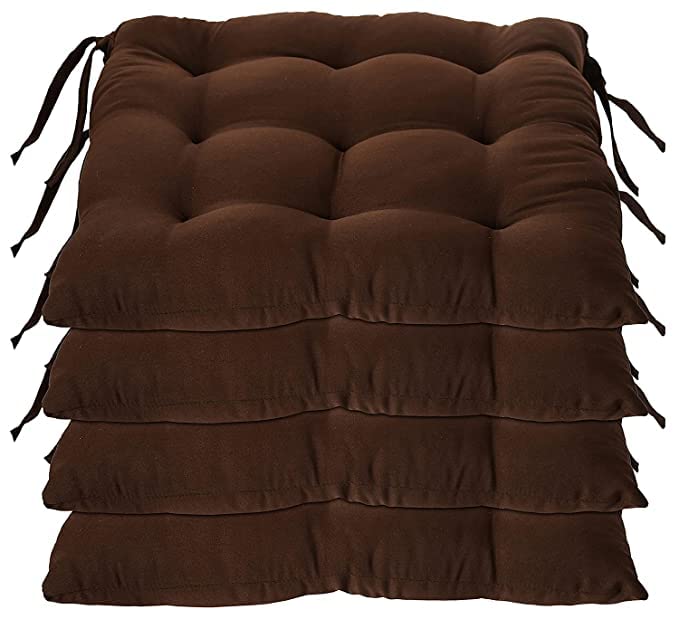 HANUMANT Microfiber Chair Cushion Seat Pad with Ties Use for Home Chair Bookstore Library Cafe Car Office 40X40cm 40CM40CM Brown 4 - Image 1