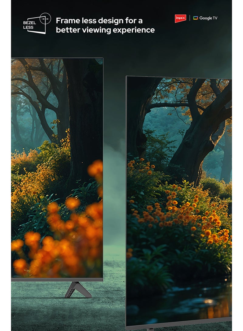 إمبكس تلفاز جوجل QLED بدقة 43 بوصة Full HD | جهاز تحكم صوتي مع مساعد جوجل | تصميم فائق النحافة بدون إطار | GoogleCast مدمج | 4xHDMI، 2xUSB | 1GB RAM، 8GB ROM | لوحة من الدرجة A+ | زاوية مشاهدة واسعة | Evoq43QLC - Image 4