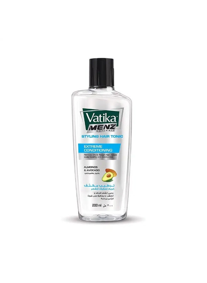 Vatika Menz Naturals Styling Hair Tonic Extreme Conditioning â€“ Almond & Avocado 200ml
