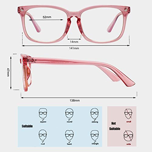 MAXJULI Blue Light Blocking Glasses,Computer Reading/Gaming/TV/Phones Glasses for Women Men(Pink) - Image 3