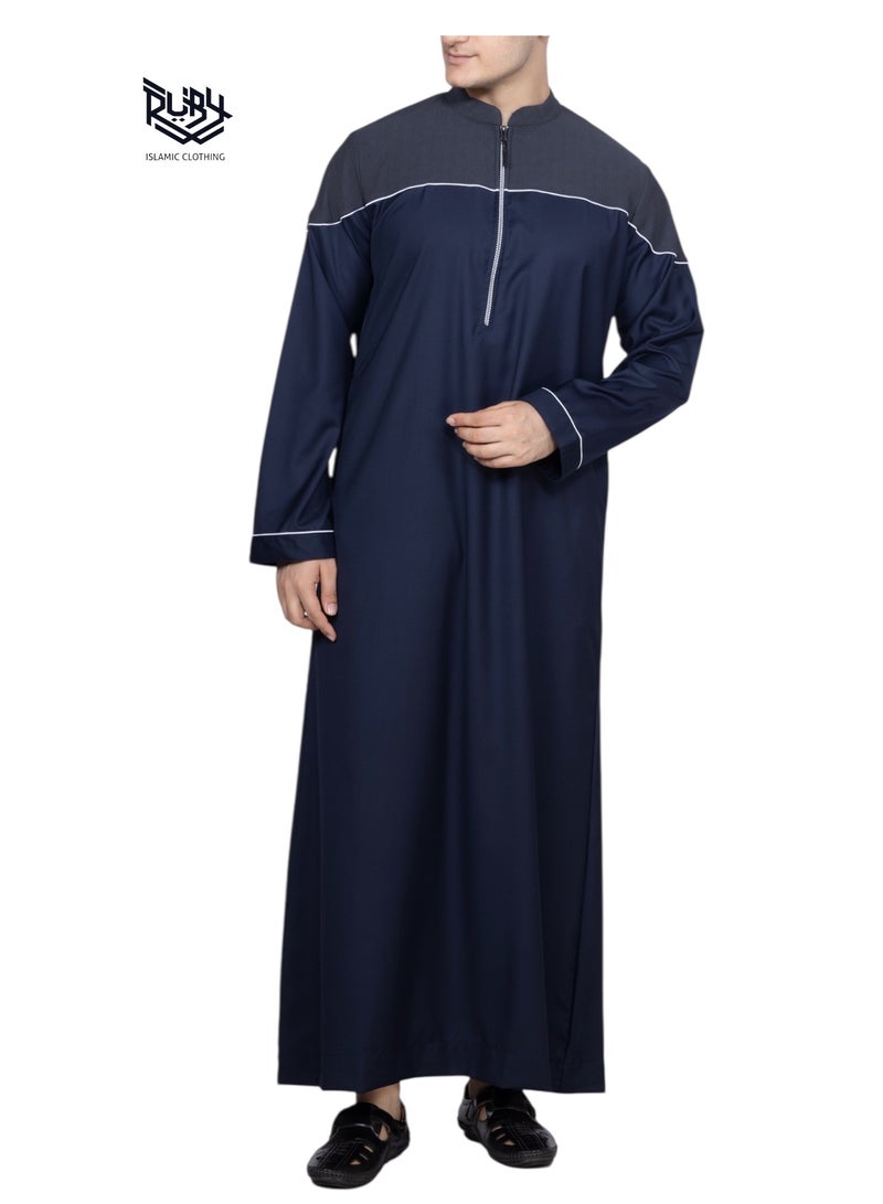 روبي للملابس الإسلامية ثوب عربي سعودي مصمم للرجال، جبة دشداشة، رداء بأكمام طويلة، فستان عباية، فستان رمضان، ملابس الشرق الأوسط - Image 4