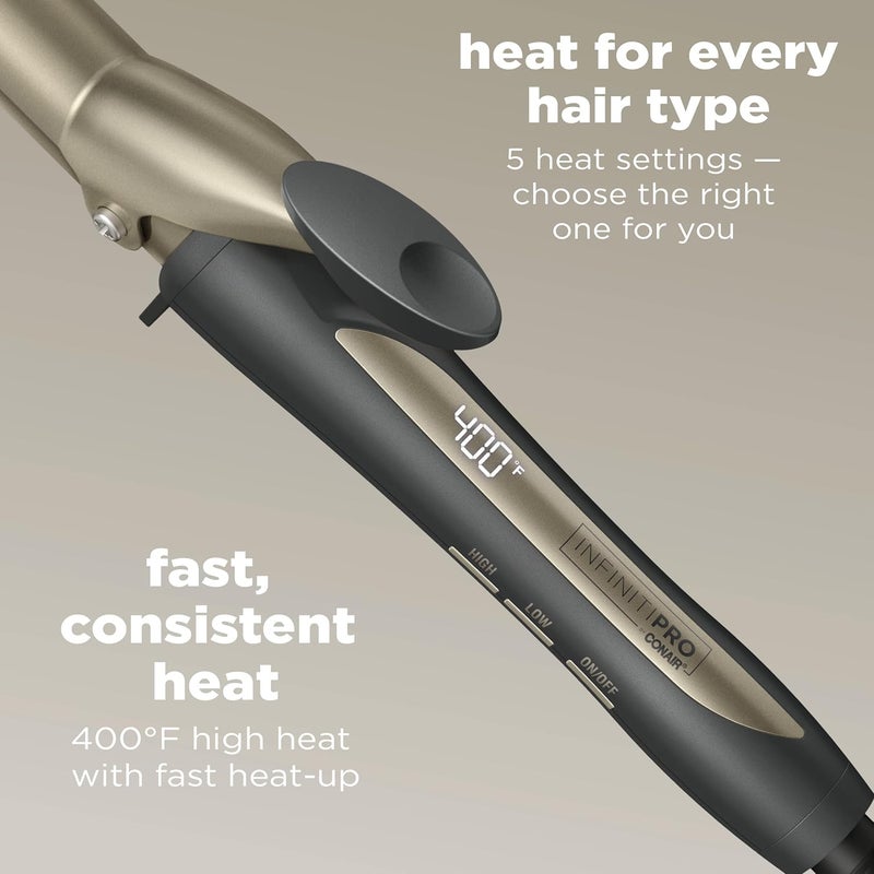 CONAIR INFINITIPRO BY CONAIR Tourmaline Ceramic 1inch Curling Iron 1inch Digital Curling Iron 1inch barrel produces classic curls  for use on short medium and long hair - Image 3