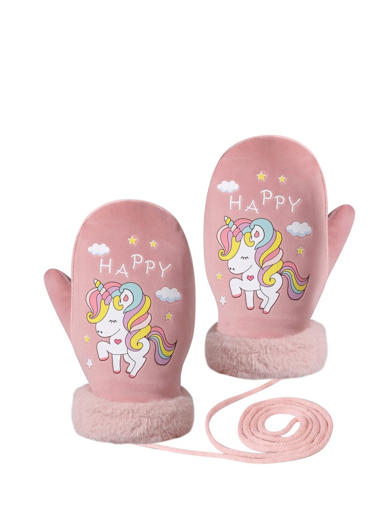 SYOSI Winter Boys Girls Gloves, Warm Gloves Thermal Fleece Toddler Mittens, Snow Gloves For Girls Boys For Skating Cycling Running and Outdoor Activities - Image 1