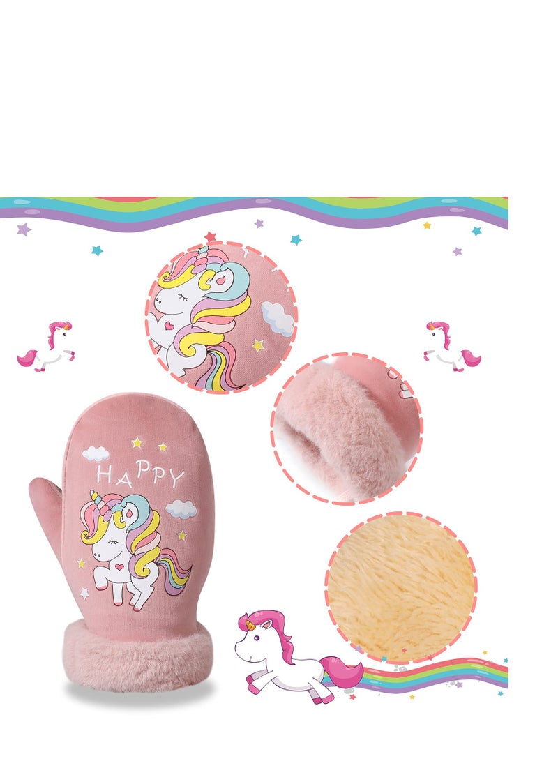 SYOSI Winter Boys Girls Gloves, Warm Gloves Thermal Fleece Toddler Mittens, Snow Gloves For Girls Boys For Skating Cycling Running and Outdoor Activities - Image 2