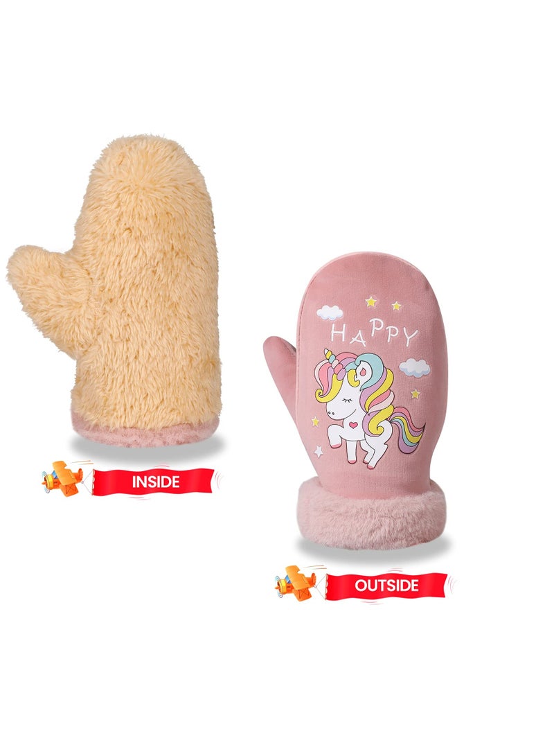 SYOSI Winter Boys Girls Gloves, Warm Gloves Thermal Fleece Toddler Mittens, Snow Gloves For Girls Boys For Skating Cycling Running and Outdoor Activities - Image 3