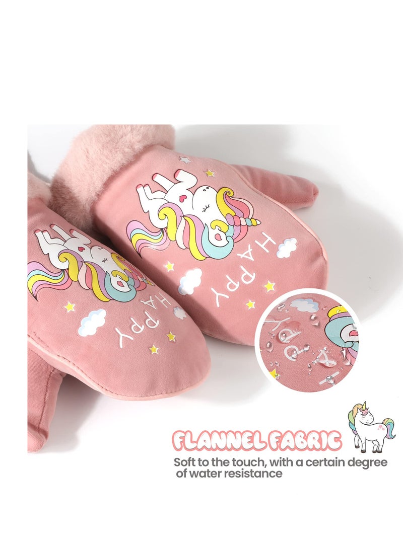 SYOSI Winter Boys Girls Gloves, Warm Gloves Thermal Fleece Toddler Mittens, Snow Gloves For Girls Boys For Skating Cycling Running and Outdoor Activities - Image 4