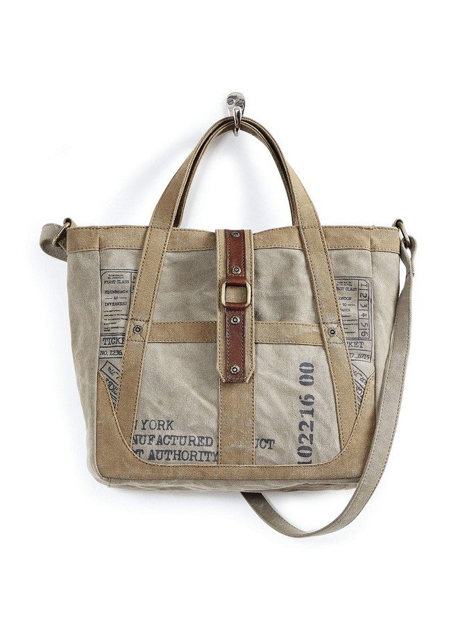 Mona B Canvas Crossbody Handbag for Women with Adjustable Shoulder Strap - Escape Brown - Image 1