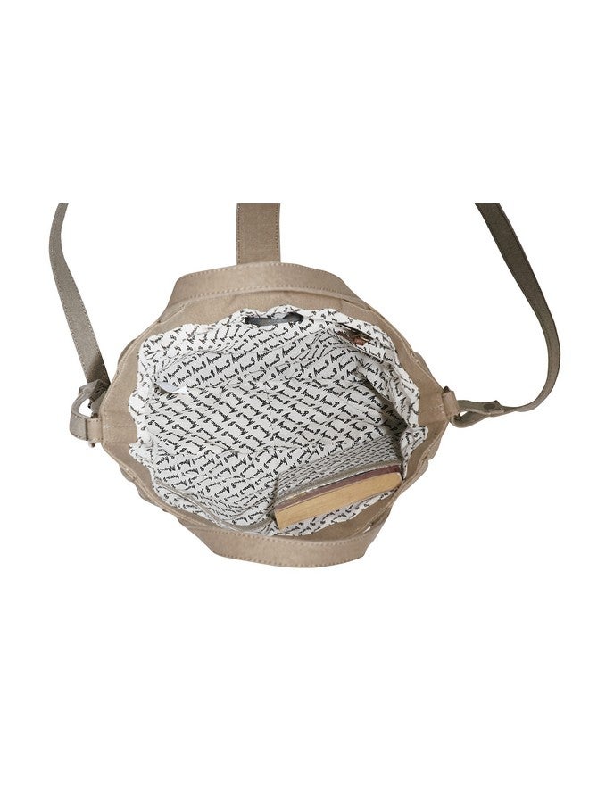Mona B Canvas Crossbody Handbag for Women with Adjustable Shoulder Strap - Escape Brown - Image 5