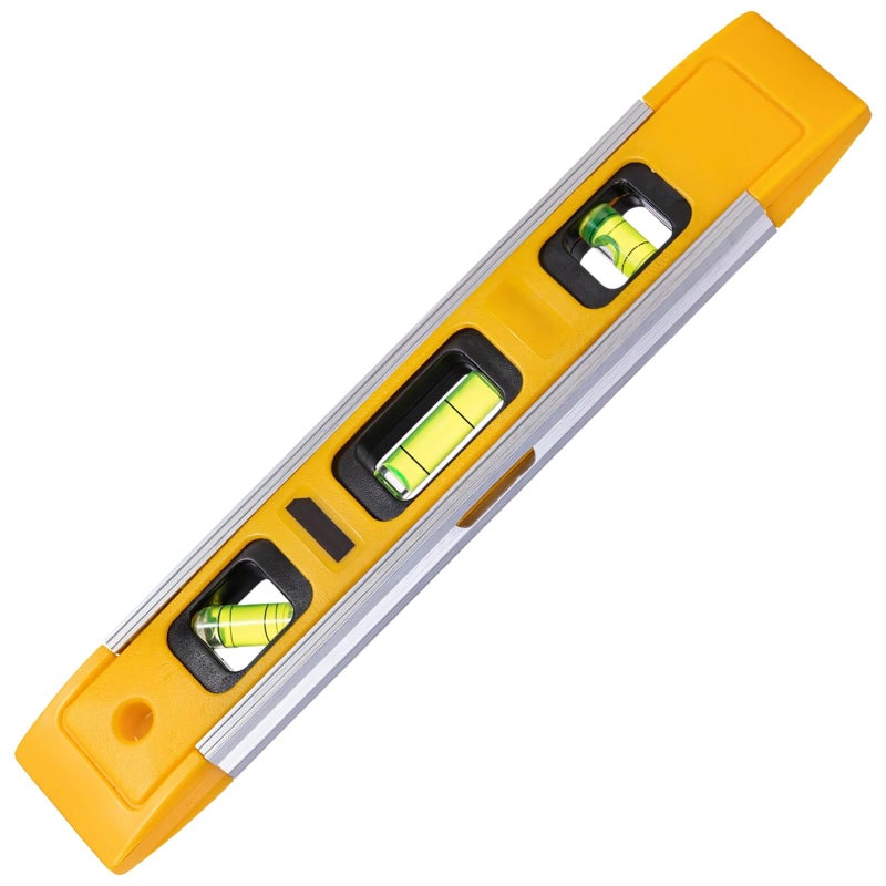 Aluminum Alloy Handheld Torch Level 9.1 Inch with 3 Vials and High Magnetic Force - Image 2