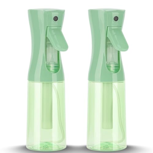 Zuhose Spray Bottle for Hair 68OZ 200ML Continuous Ultra Fine Mist Sprayer for Hair Salons Barber Plants Skin Care Cleaning 2 Pack CLEAR GREEN - Image 1