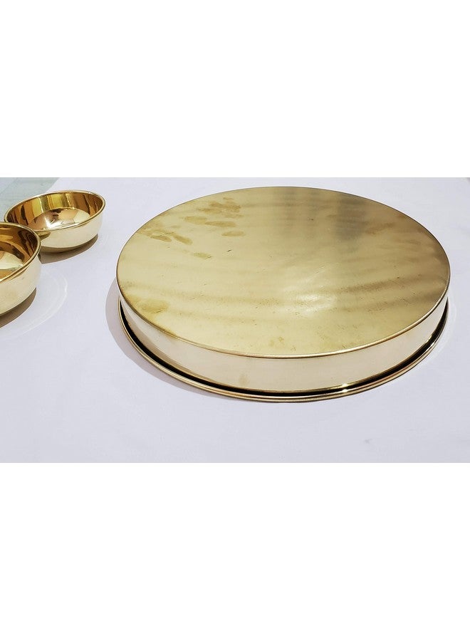 Pure Source India Pure Source India Round Brass Thali, 1 Piece, Gold - Image 5
