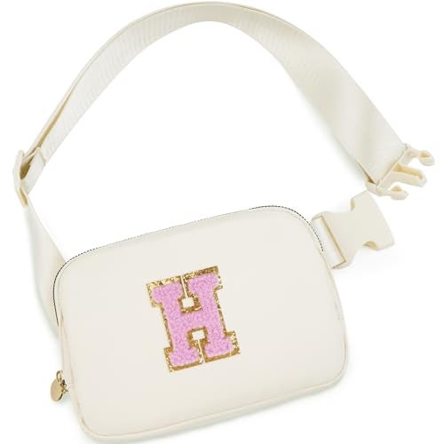 Uygafly Monogrammed Gifts for Women - Fanny Pack & Crossbody Bag for Kids & Women, Trendy Everywhere Belt Bag | Cream - Image 1