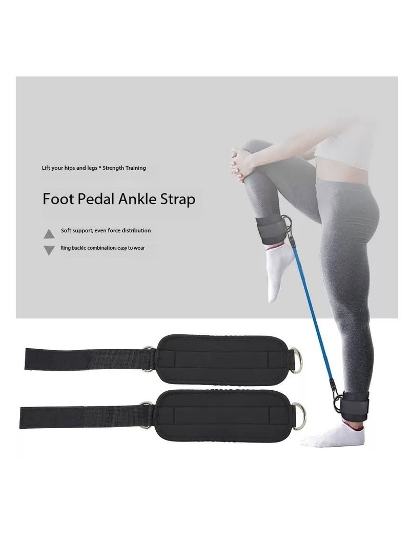6PCS عصابات مقاومة الكاحل مع الأصفاد، أحزمة الكاحل الممشوة، يونيسكس لتدريب القوة، التمارين الرجعية، Glutes ساق ورك التمرين، معدات اللياقة البدنية المنزلية - أسود(HR0005) - Image 2