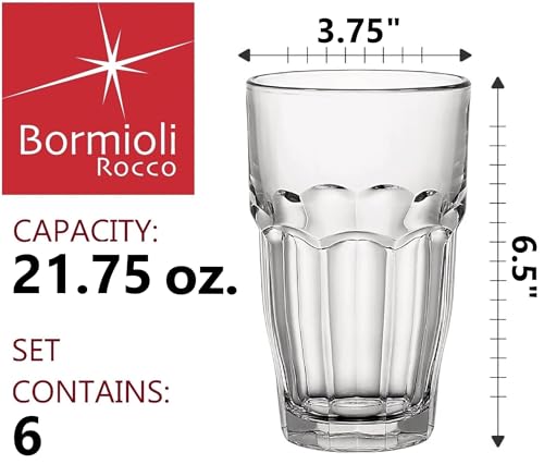 Bormioli Rocco 21.75 oz. Rock Bar Stackable Super Cooler Glass, (Set of 6) - Image 2