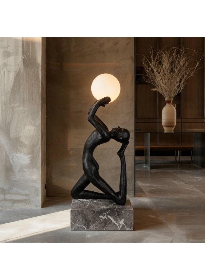 Floor Lamp Abstract Human Sculpture Floor Lamp "Light of Life", LED Spherical Warm Light, Waterproof Fiberglass Art Decor, Indoor & Outdoor Standing Lamp for Living Room, Hotel, Garden, Mall & Exhibition Hall - Image 5