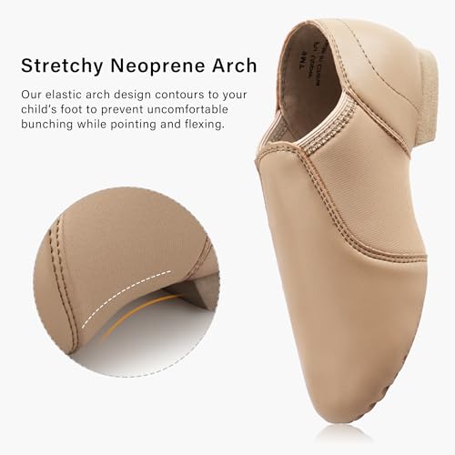 Stelle Jazz Shoes for Girls and Boys PU Leather Slip-On Jazz Dance Shoes (Toddler/Little Kid/Big Kid)(SJ06-Tan,11ML - Image 4