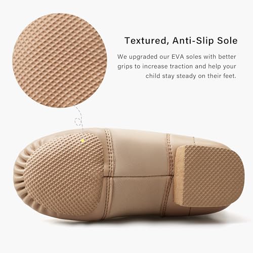 Stelle Jazz Shoes for Girls and Boys PU Leather Slip-On Jazz Dance Shoes (Toddler/Little Kid/Big Kid)(SJ06-Tan,11ML - Image 3