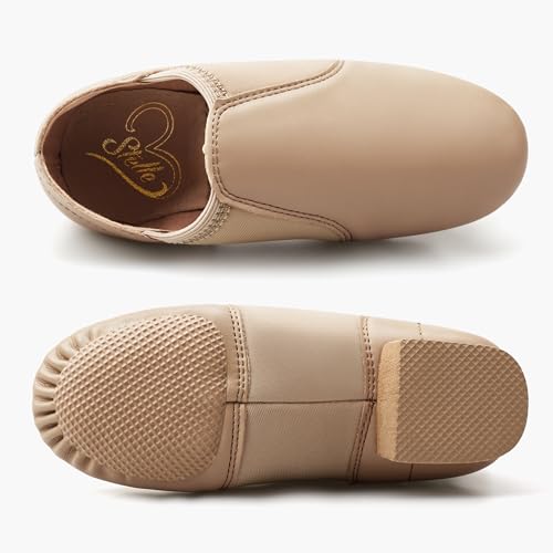 Stelle Jazz Shoes for Girls and Boys PU Leather Slip-On Jazz Dance Shoes (Toddler/Little Kid/Big Kid)(SJ06-Tan,11ML - Image 5