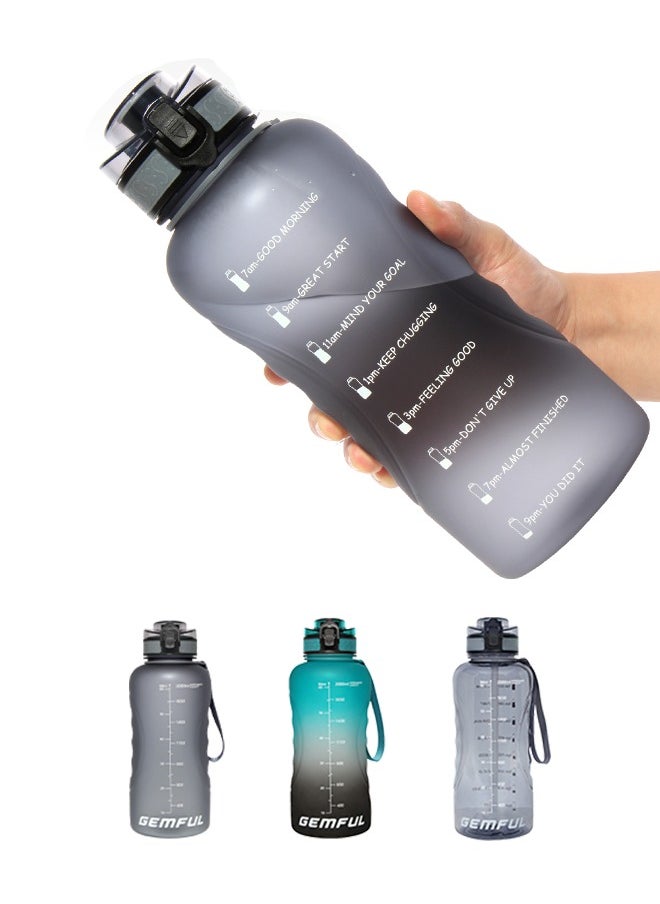 GEMFUL - 2L Water Bottle with Straw Encouraging Goal Leakproof BPA Free Large Water Jug for Fitness and Gym - Image 1