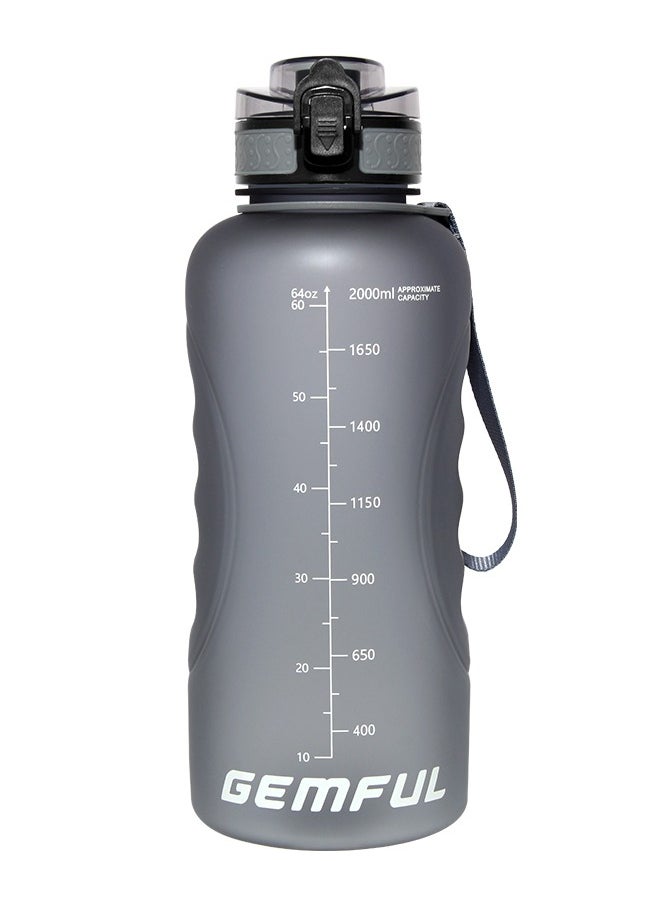 GEMFUL - 2L Water Bottle with Straw Encouraging Goal Leakproof BPA Free Large Water Jug for Fitness and Gym - Image 1