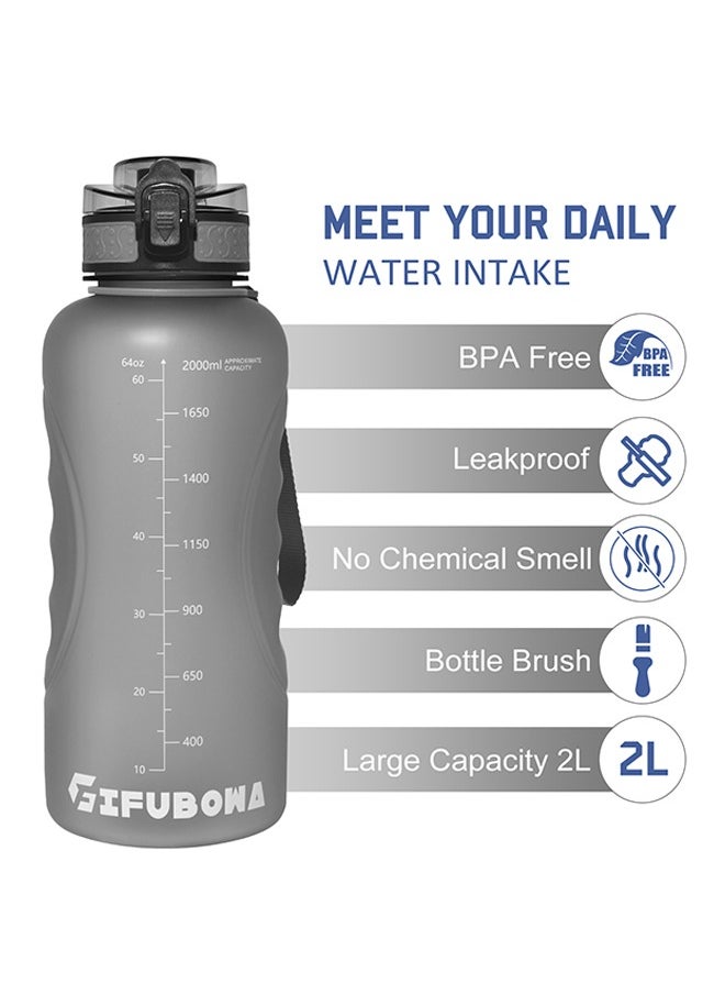 GEMFUL - 2L Water Bottle with Straw Encouraging Goal Leakproof BPA Free Large Water Jug for Fitness and Gym - Image 1