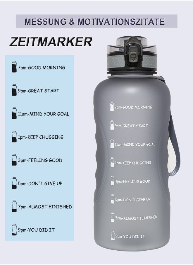 GEMFUL - 2L Water Bottle with Straw Encouraging Goal Leakproof BPA Free Large Water Jug for Fitness and Gym - Image 1