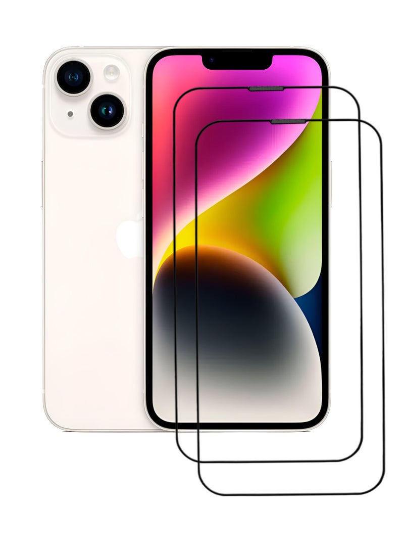 ACLIX 2 Pieces Antistatic ESD Dustproof Premium Quality High Definition Tempered Glass Screen Protector Designed For  iPhone 14 - Image 1
