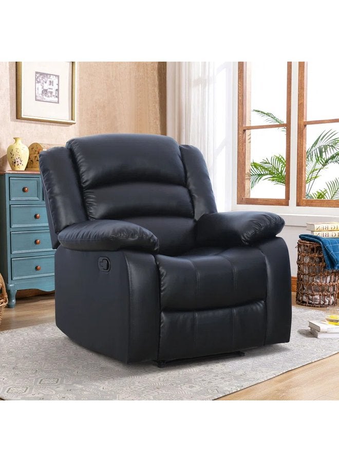 هاوزيت كرسي استرخاء بثلاث حركات، جلد أسود، عرض 90×طول 80×ارتفاع 100 سم 