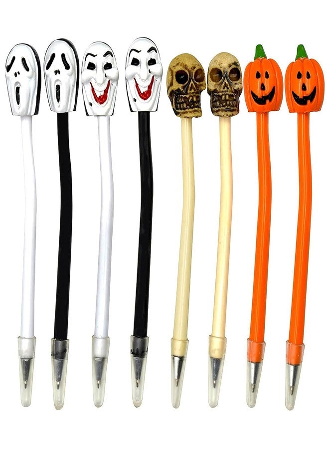 Lopenle 8 PCS Novelty Halloween Ballpoint Pens Spooky pen Skull Head Pens Fun Pumpkin Pen Grimace Vampire Ballpoint Pen For Office School Halloween Party Favor - Image 1