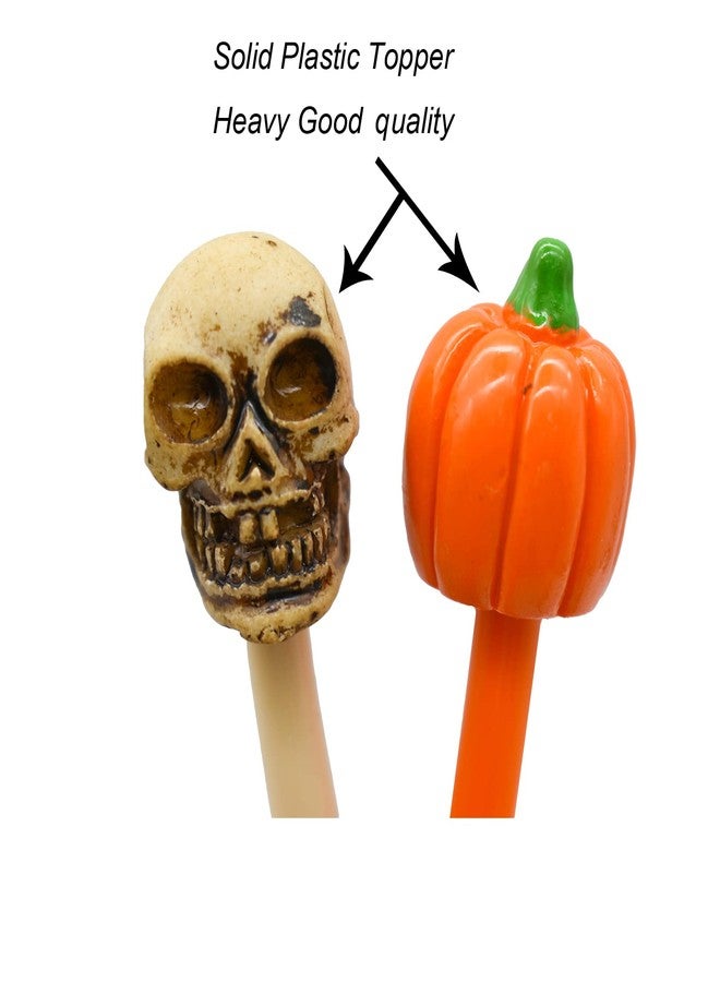 Lopenle 8 PCS Novelty Halloween Ballpoint Pens Spooky pen Skull Head Pens Fun Pumpkin Pen Grimace Vampire Ballpoint Pen For Office School Halloween Party Favor - Image 3