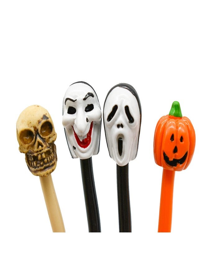 Lopenle 8 PCS Novelty Halloween Ballpoint Pens Spooky pen Skull Head Pens Fun Pumpkin Pen Grimace Vampire Ballpoint Pen For Office School Halloween Party Favor - Image 2