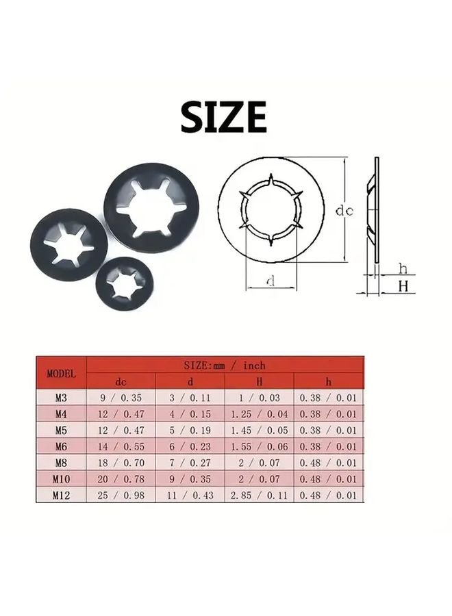 70pcs Manganese Steel Lock Washers Assorted Set M3 M12 For Machinery Automotive - Image 3