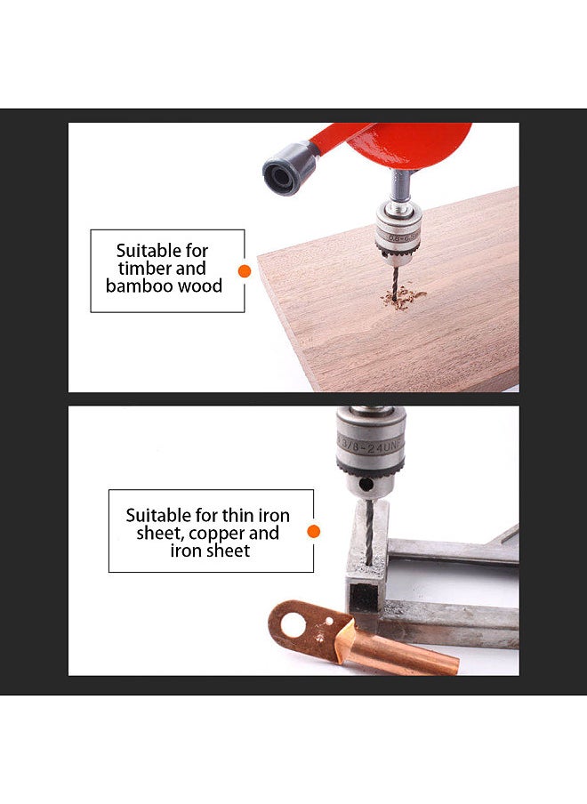 Generic - Hand Crank Drill All Steel Casting Drilling Drill Portable Mini Manual Drill with Double Pinions Hand Drill Tool for Wood/Plastics/PVC/Glass Fibre - Image 1