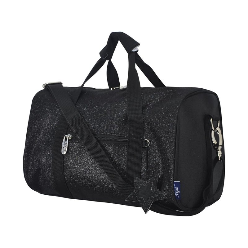 NGIL Super Star Duffle Bag Mini Dance Bag Mini Travel Bag for Sports Gymnastics and Ballet with Adjustable Strap Zippers Pockets GlitterBlack Small - Image 2