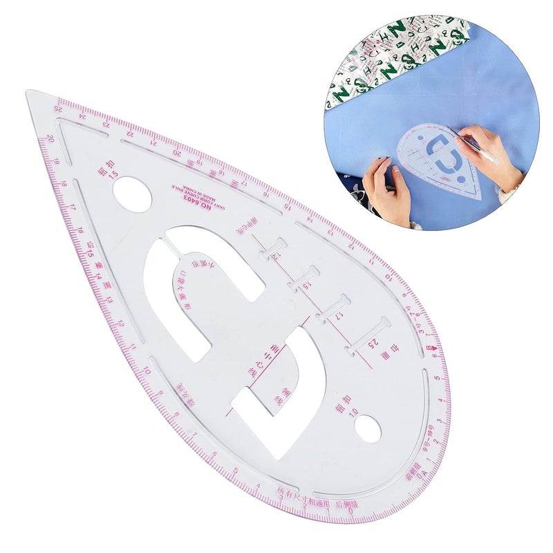 Tailoring Sewing Sleeve Curve Ruler Bendable Plastic Tool for Accurate Curves and Lines, for Sewing Enthusiasts - 1Pc - Image 2
