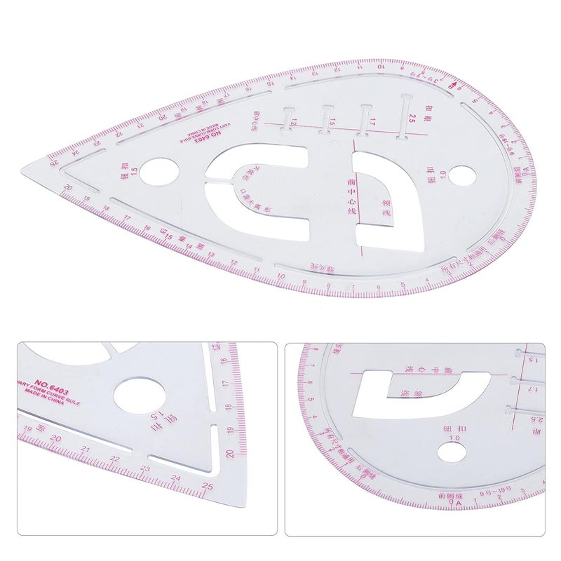 Tailoring Sewing Sleeve Curve Ruler Bendable Plastic Tool for Accurate Curves and Lines, for Sewing Enthusiasts - 1Pc - Image 5