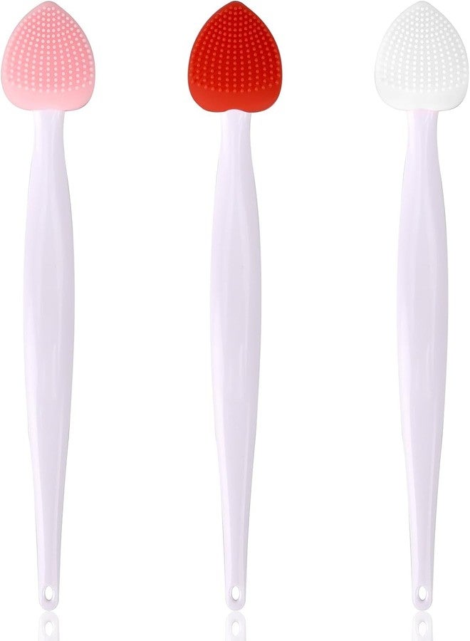 Sluswallow 3Pcs Multicolor Lip Scrub Brush,Lip Exfoliator Brush,Silicone Lip Scrubber Exfoliator Tool, Double-Makeup Brushes and Tools,Sided Mini Silicone Brush Lip Lightening for Dark Lips,Remove Dead Skin - Image 1