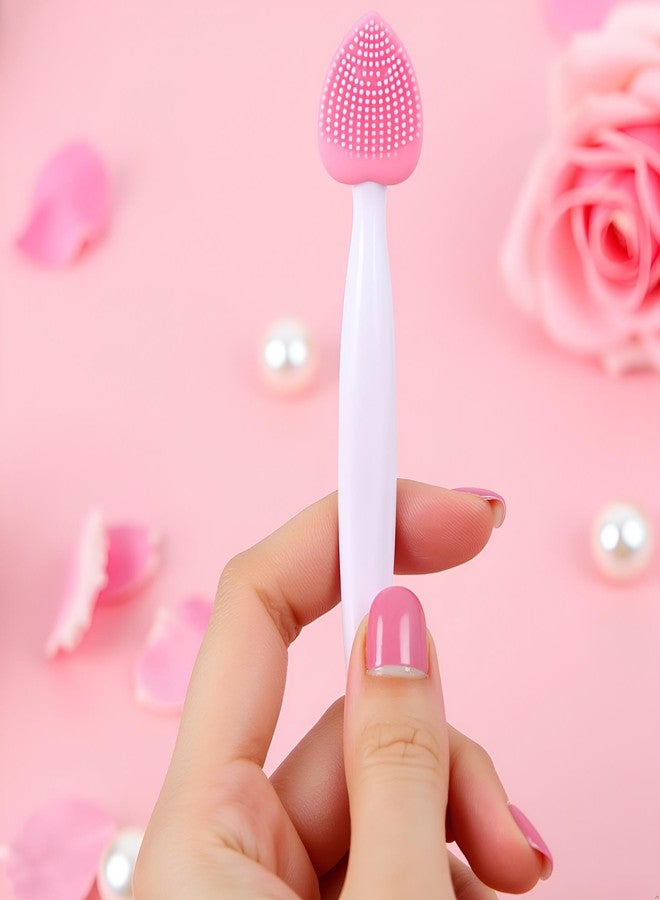 Sluswallow 3Pcs Multicolor Lip Scrub Brush,Lip Exfoliator Brush,Silicone Lip Scrubber Exfoliator Tool, Double-Makeup Brushes and Tools,Sided Mini Silicone Brush Lip Lightening for Dark Lips,Remove Dead Skin - Image 5