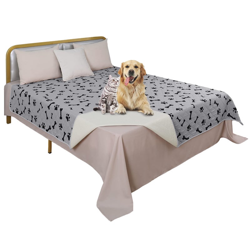 nanbowang Waterproof Blankets Dog Bed Covers for Larges Dogs Water Absorb Training Pads 6882 Gray