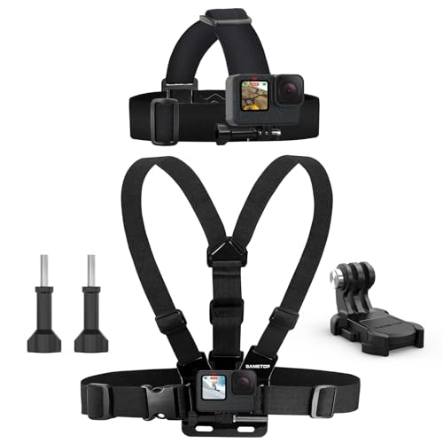 Sametop Head Mount Strap Chest Mount Harness Chesty Kit Compatible with GoPro Hero 13, 12, 11, 10, 9, 8, 7, 6, 5, 4, Session, 3+, 3, 2, 1, Hero (2018), Fusion, Max, DJI Osmo Action Cameras - Image 1