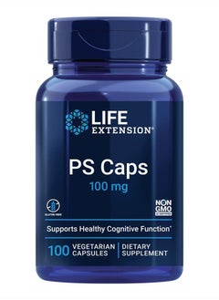 PS Caps 100mg - Phosphatidylserine Supplement for Brain health - Healthy Cognitive Function, Memory, Focus, Concentration Support - Non-GMO, Gluten-Free, Vegetarian - 100 Capsules