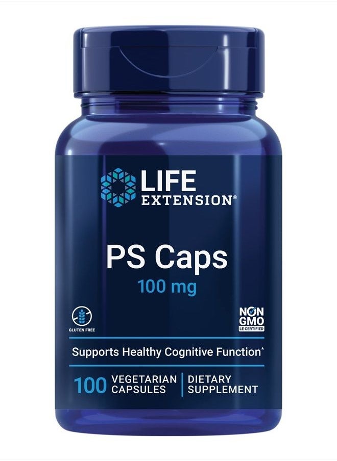 Life Extension - PS Caps 100mg - Phosphatidylserine Supplement for Brain health - Healthy Cognitive Function, Memory, Focus, Concentration Support - Non-GMO, Gluten-Free, Vegetarian - 100 Capsules - Image 1