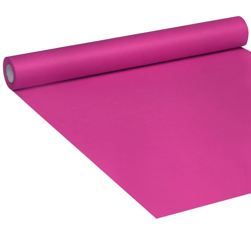 SMART&CASUAL 17.8" x 760" (63') Rose Red Kraft Craft Paper Roll for Gift Wrapping Bulletin Board Bouquet Flower Kids Art Packing Parcel Table Covering 80GSM 55LB (Rose Red, 17.8" x 63') - Image 1