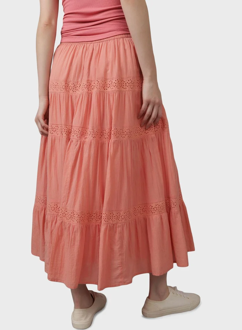 American Eagle Lace Detail Tiered Skirt