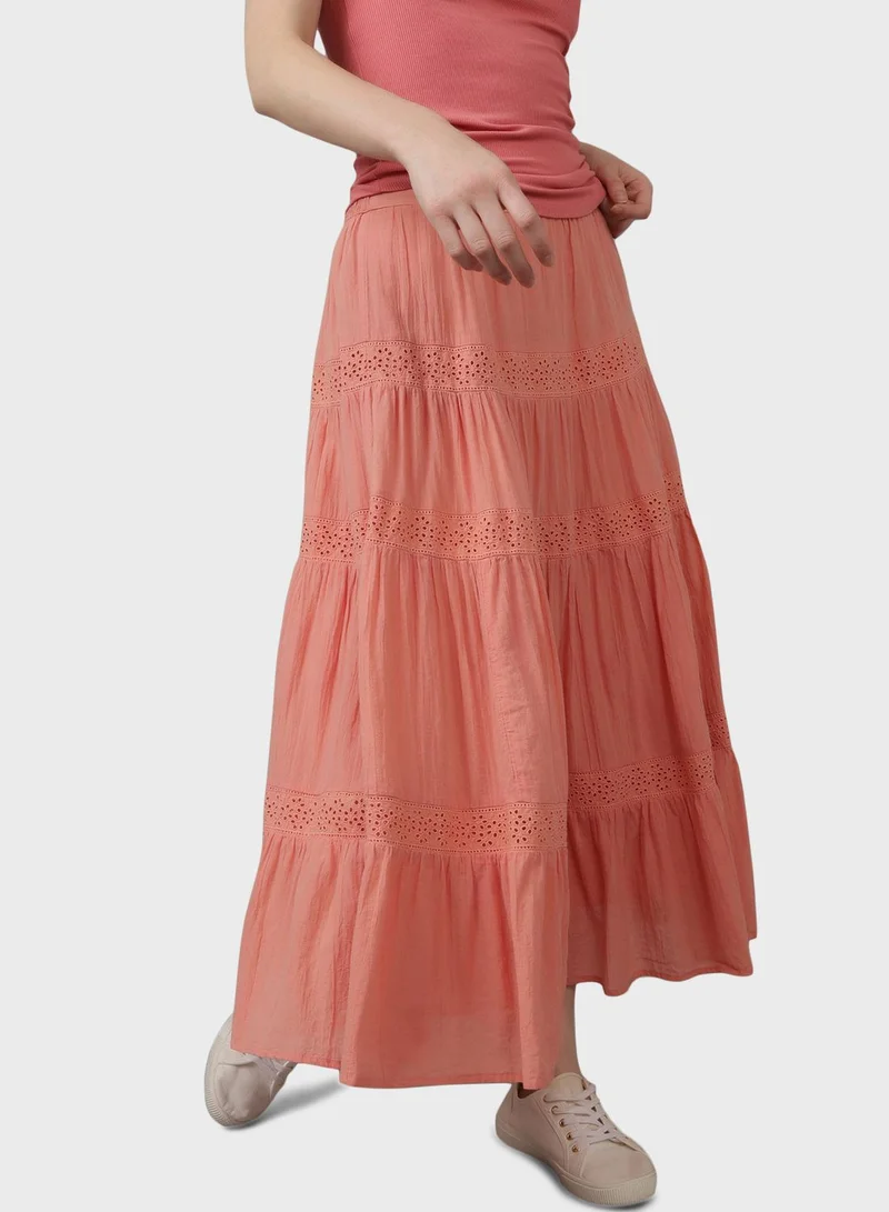 American Eagle Lace Detail Tiered Skirt