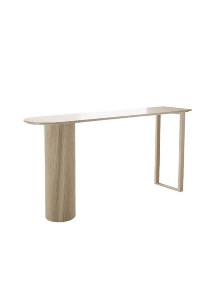 أيه دابليو دي طقم طاولة بار حديث بتصميم صناعي مع كرسيين، طاولة طعام مرتفعة بسطح من حجر السنترد باللون الأبيض، مناسبة للمطبخ أو الكاونتر، المقاس ‎140×50 سم‎ - Image 4