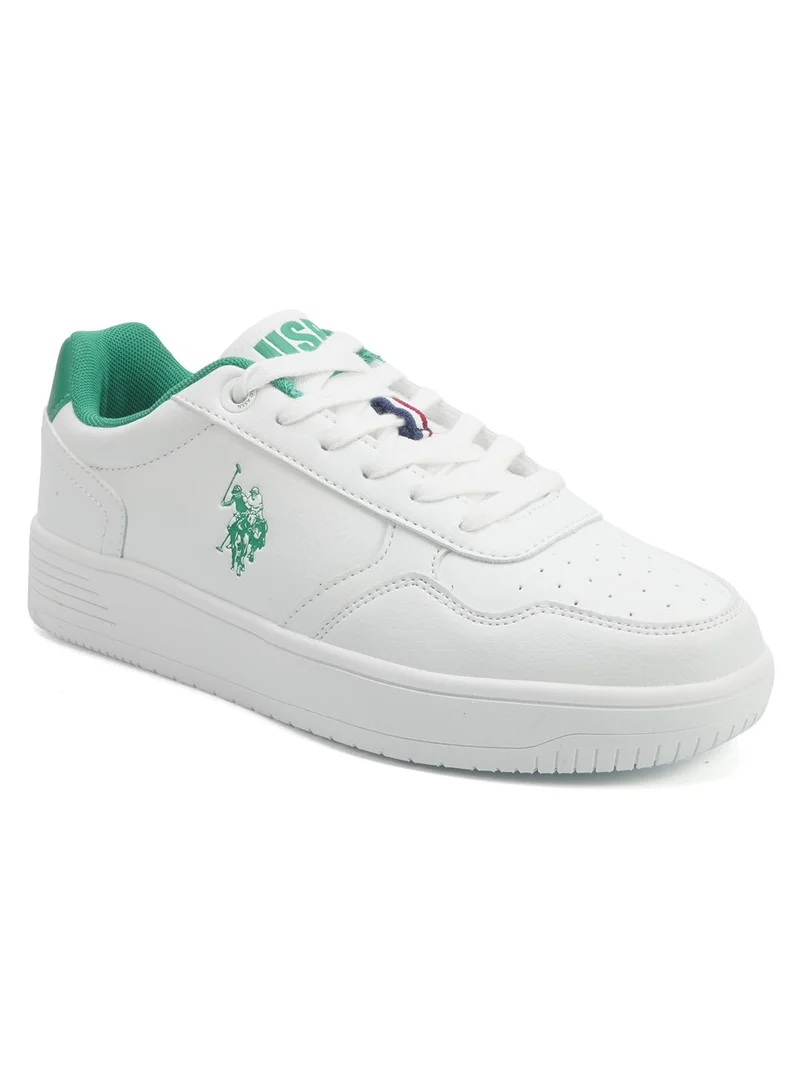 U.S. Polo Assn. white Men's White Sneakers - Lightweight Modern Design with Green Accent for Men | Best Price UAE